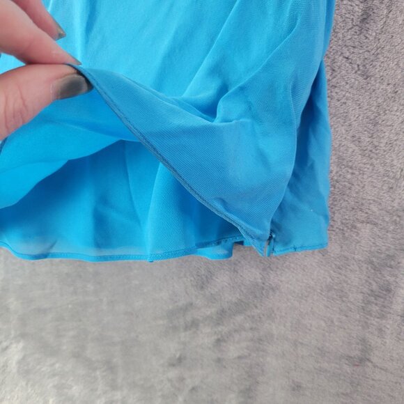 Ann Taylor Womens Silk Blend Blue Lace Trim Babydoll Cami Top 6 Quiet Luxury Y2K - Picture 8 of 12